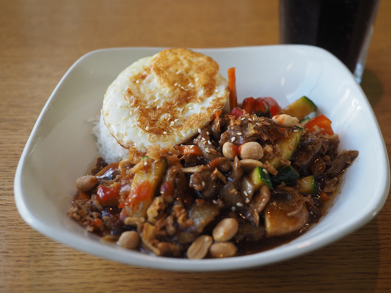 Bibimbap served in a Korean restaurant