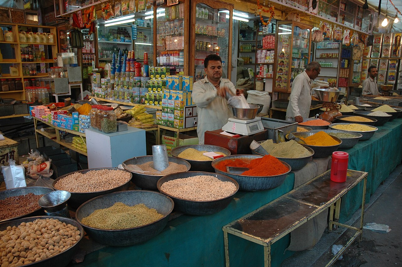 Spice stall at a market in India