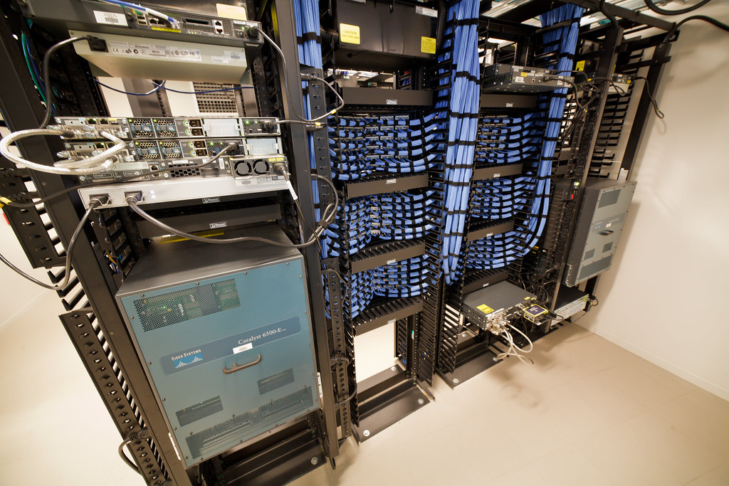 Server racks inside a data centre